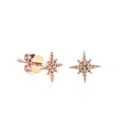 Gold & Diamond Mini Starburst Stud