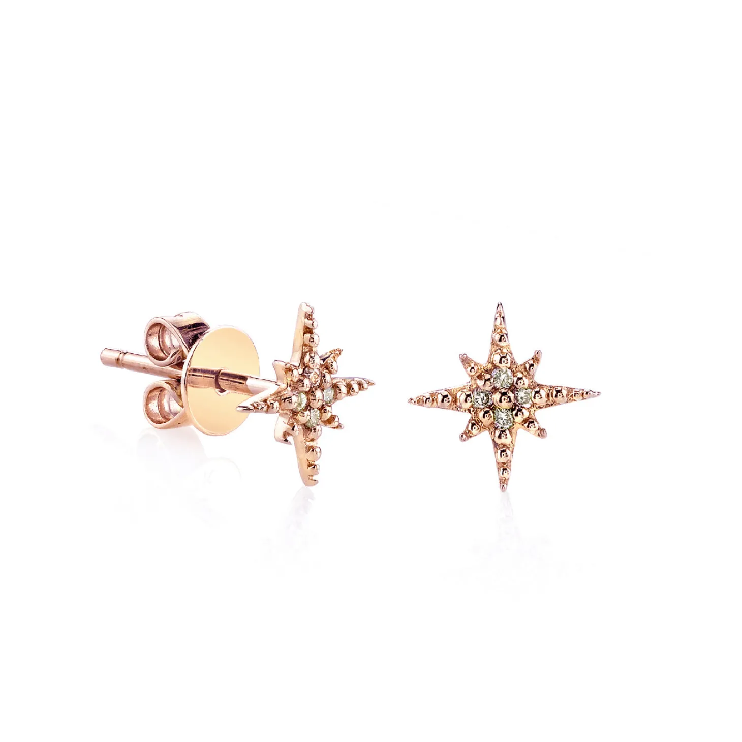 Gold & Diamond Mini Starburst Stud