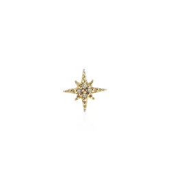 Gold & Diamond Mini Starburst Stud