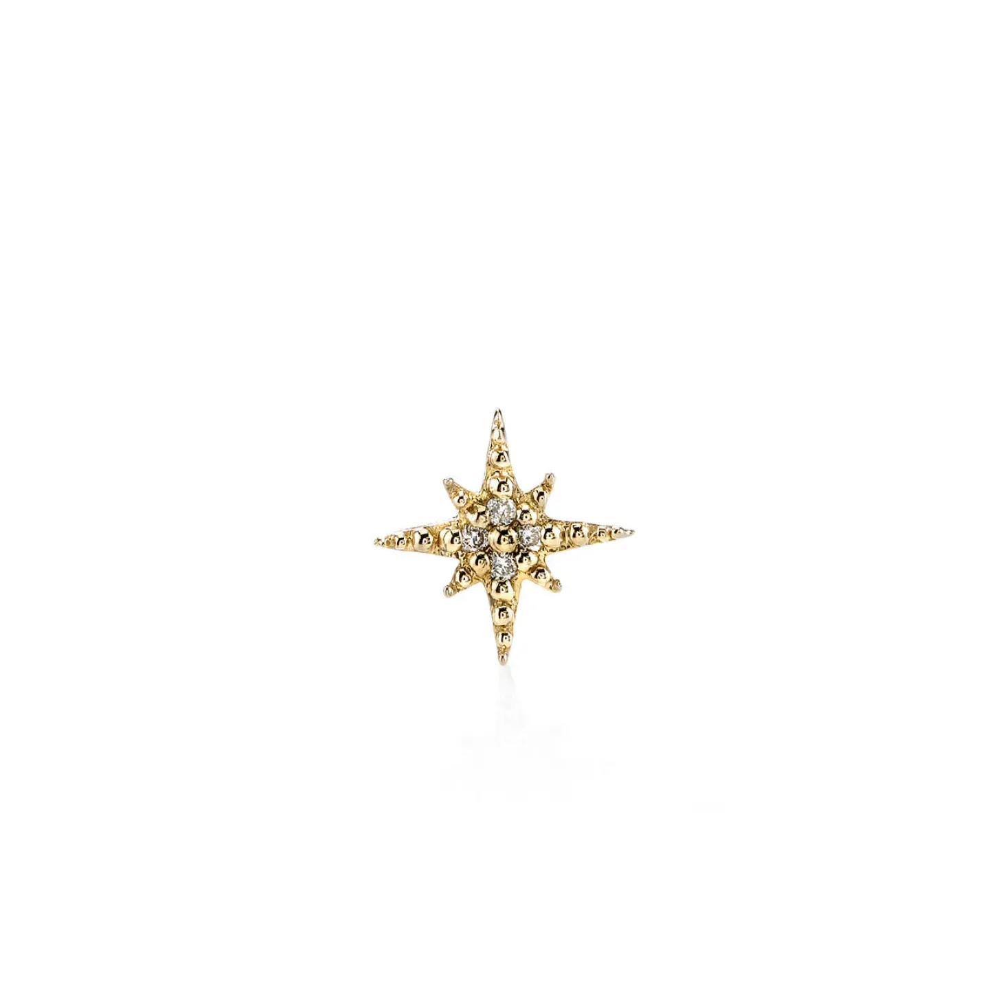 Gold & Diamond Mini Starburst Stud
