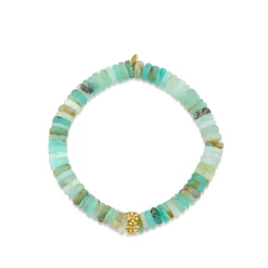 Gold & Diamond 8mm Daisy Rondelle on Peruvian Opal