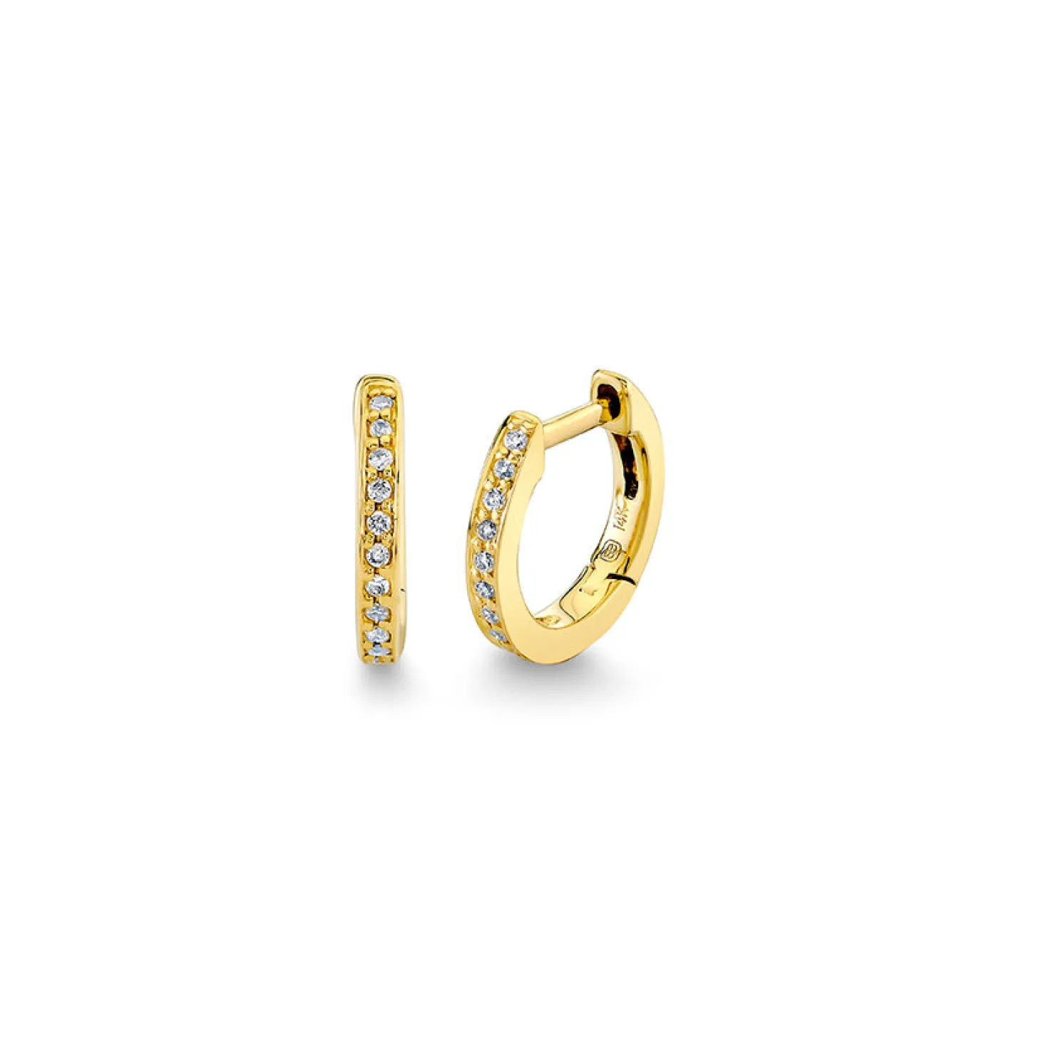 Gold & Diamond 7.5mm Huggie Hoop