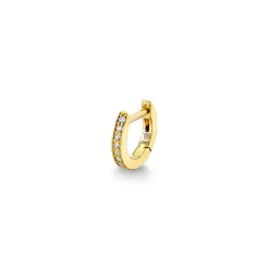 Gold & Diamond 6mm Huggie Hoop