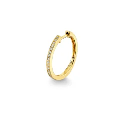 Gold & Diamond 13.5mm Huggie Hoop