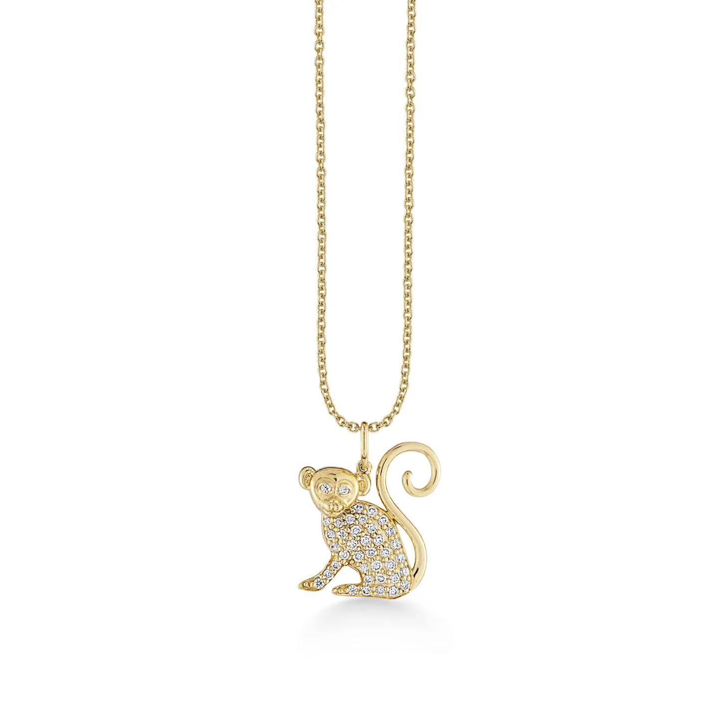 Gold & Diamond Monkey Charm