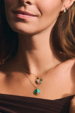 Gold & Diamond Mosaic Peace Sign Charm