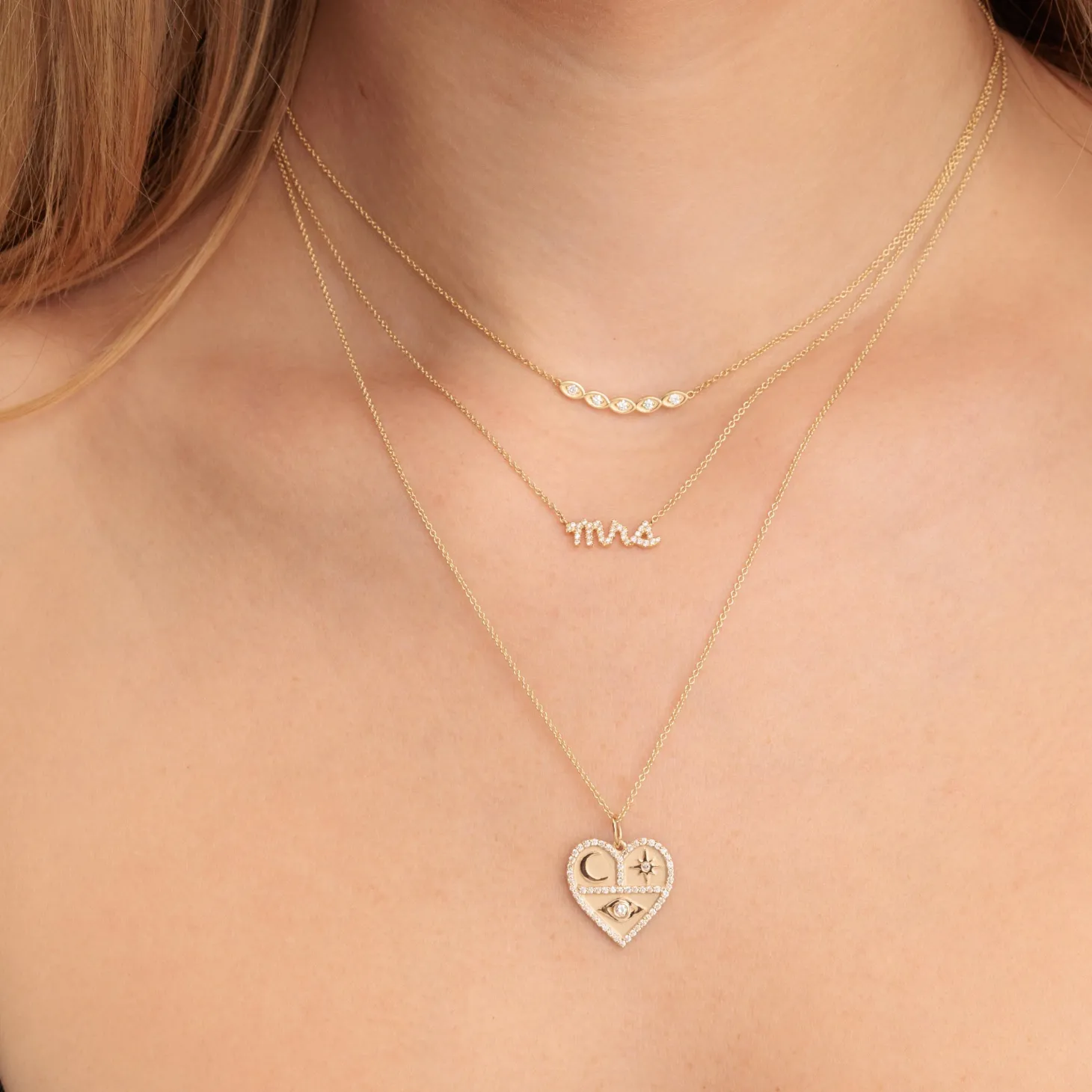 Gold & Diamond Mrs Necklace