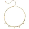 Gold & Diamond Multi Bezel Eye Charm Necklace on African Opal