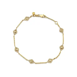 Gold & Diamond Multi Eye Bracelet