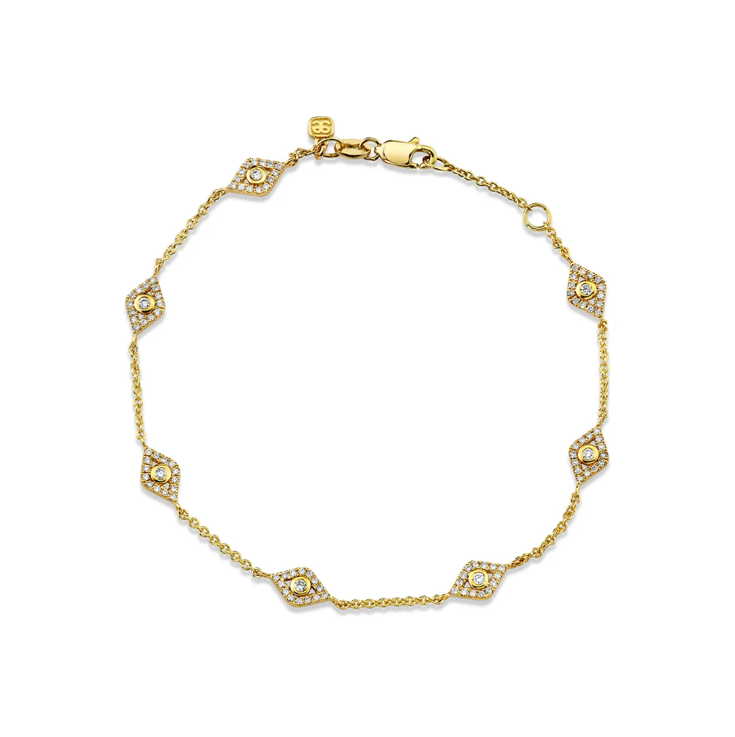 Gold & Diamond Multi Eye Bracelet
