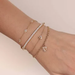 Gold & Diamond Multi Eye Bracelet