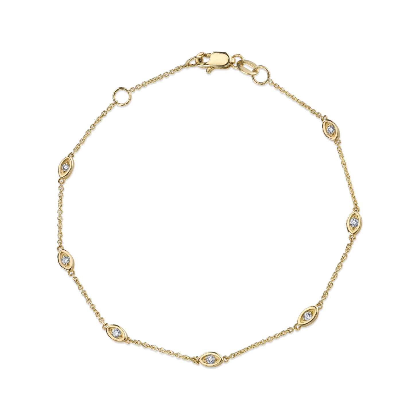 Gold & Diamond Multi Marquise Eye Bracelet