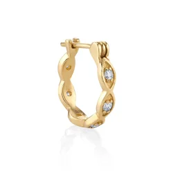 Gold & Diamond Multi Marquise Eye Hoops