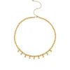 Gold & Diamond Multi Tiny Disc Necklace