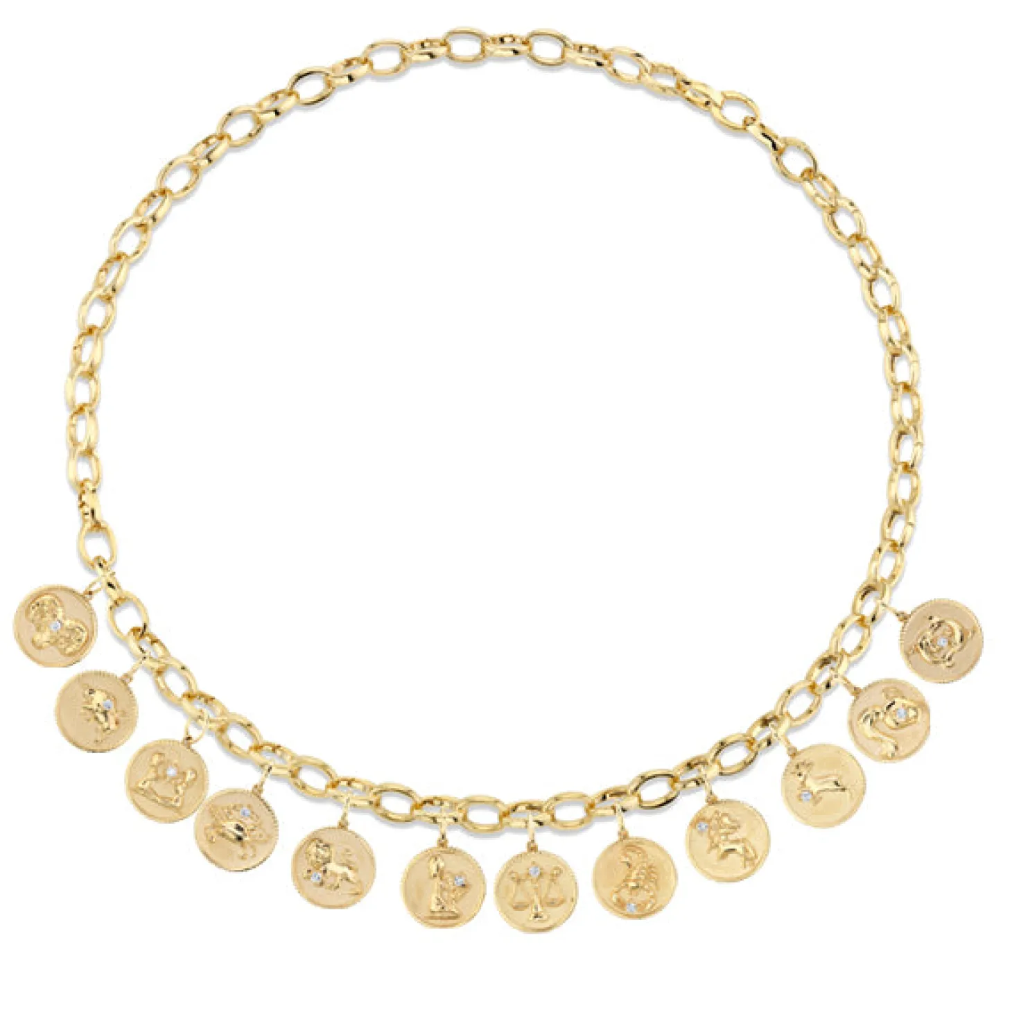 Gold & Diamond Multi Zodiac Necklace