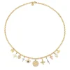 Gold & Diamond Multi-Charm Necklace