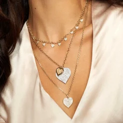 Gold & Diamond Multi-Heart Necklace