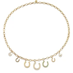 Gold & Diamond Multi-Horseshoe Necklace