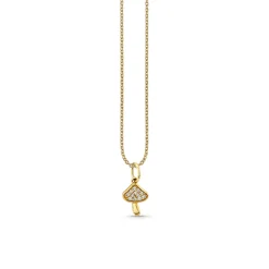 Gold & Diamond Mushroom Charm