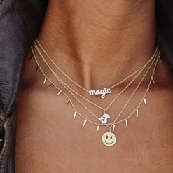 Gold & Diamond Mushroom Charm