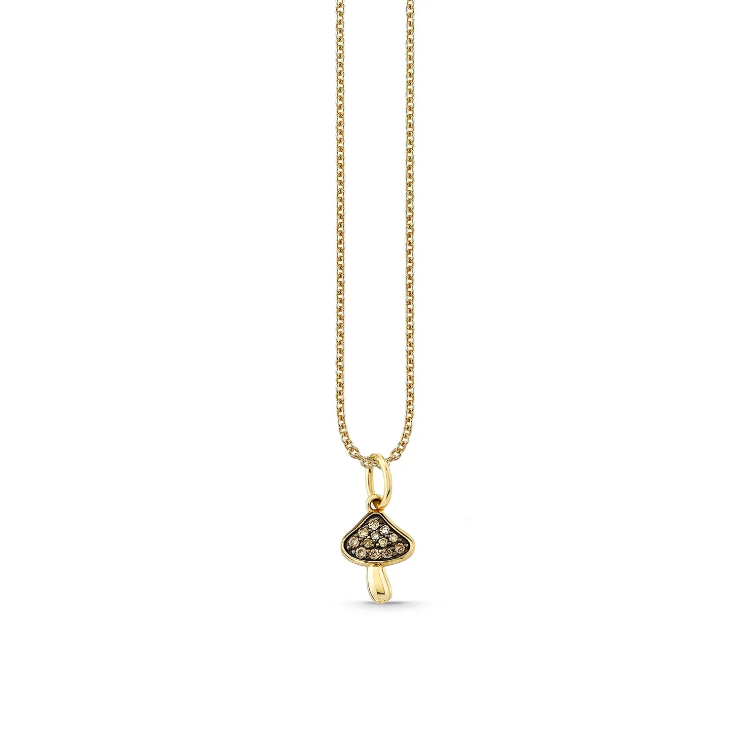 Gold & Diamond Mushroom Charm