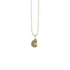Gold & Diamond Nautilus Shell Charm