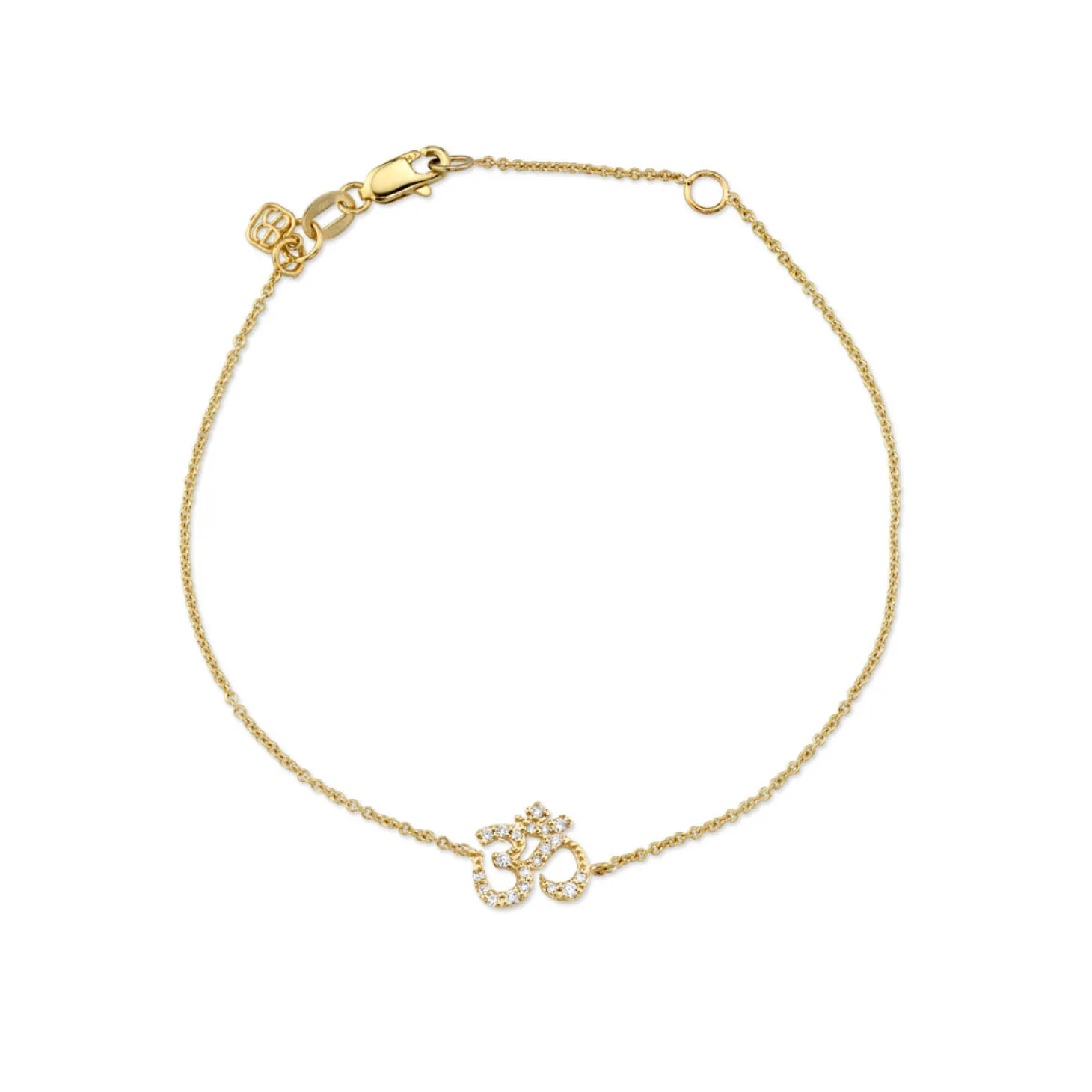 Gold & Diamond Om Bracelet