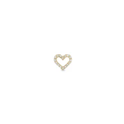 Gold & Diamond Open Heart Stud