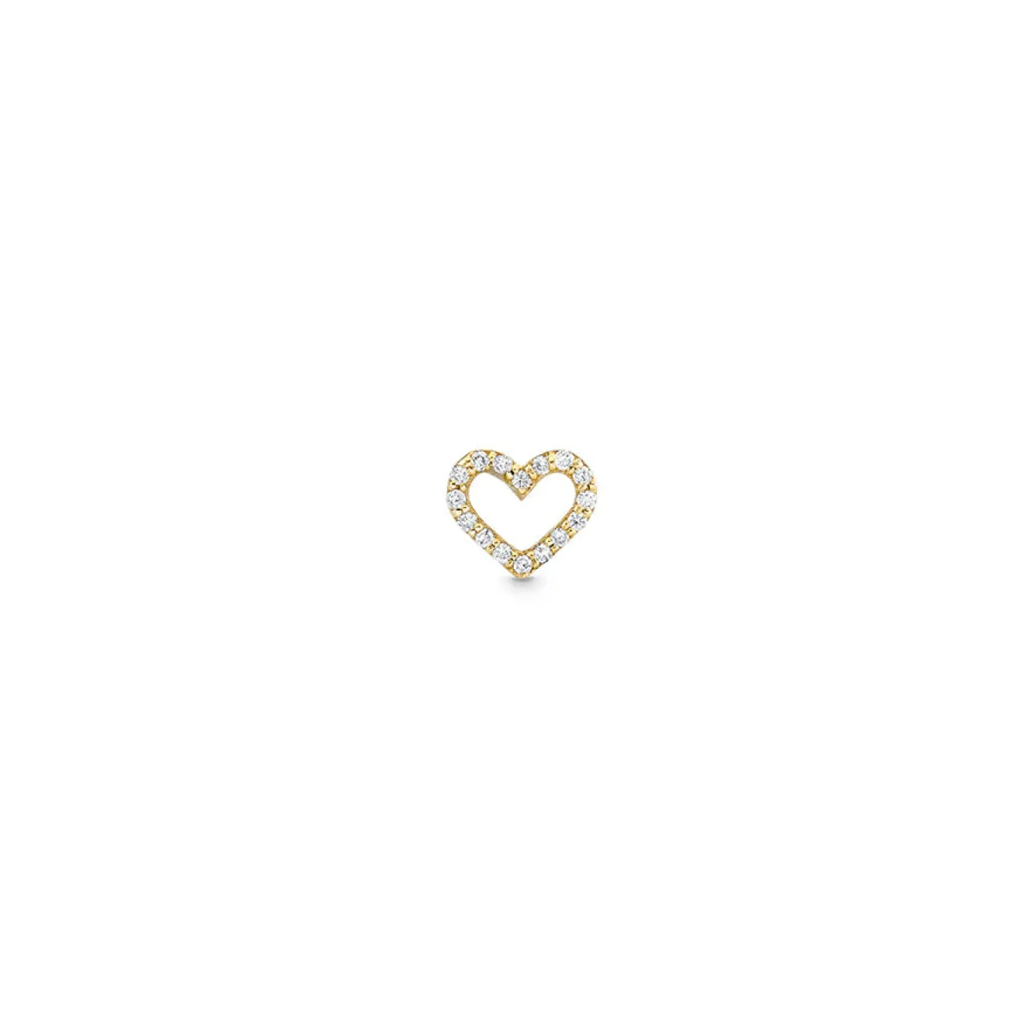 Gold & Diamond Open Heart Stud