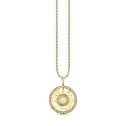 Gold & Diamond Open Icon Opal Charm