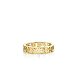 Gold & Diamond Open Icon Ring