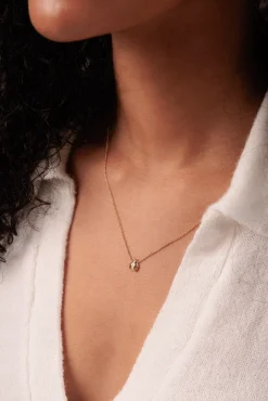 Gold & Diamond Open Wing Ladybug Necklace