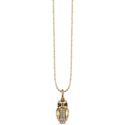 Gold & Diamond Owl Charm