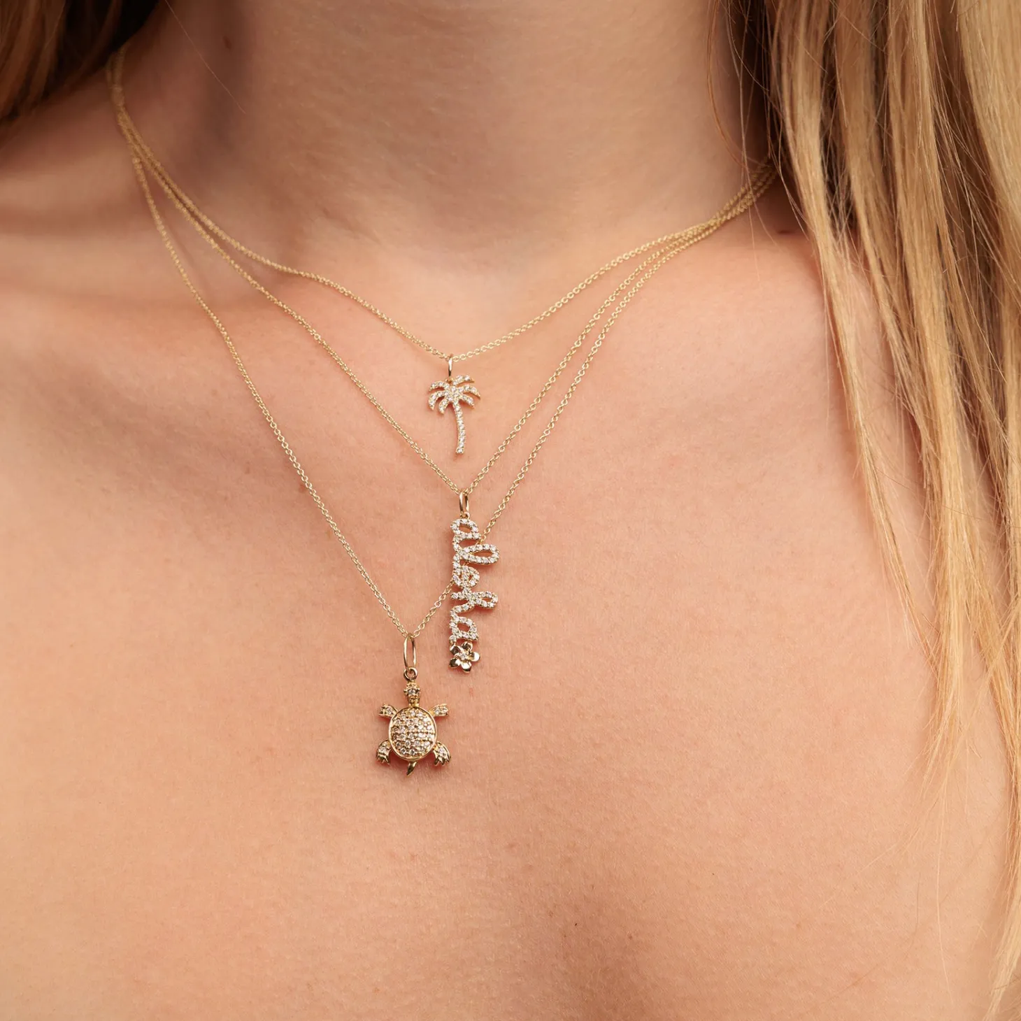 Gold & Diamond Palm Tree Charm