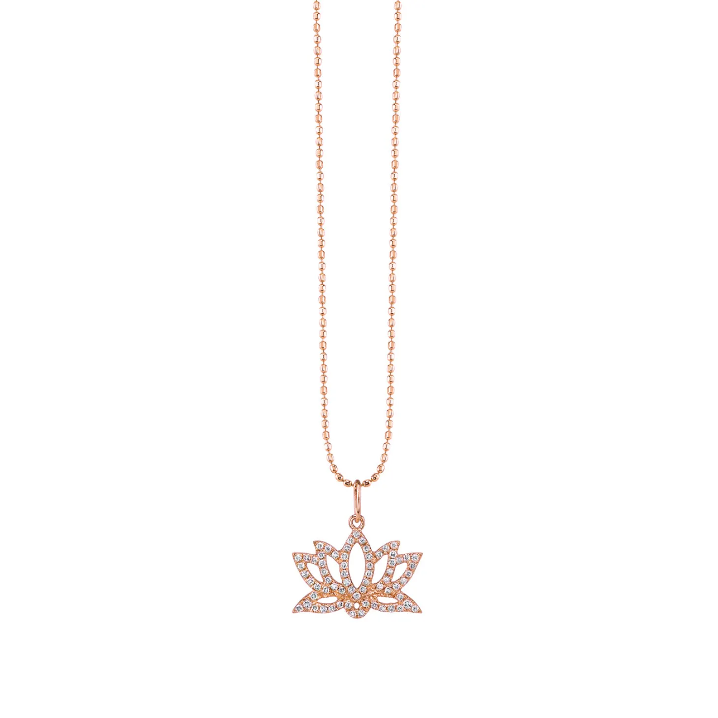 Gold & Diamond Pave Lotus Charm
