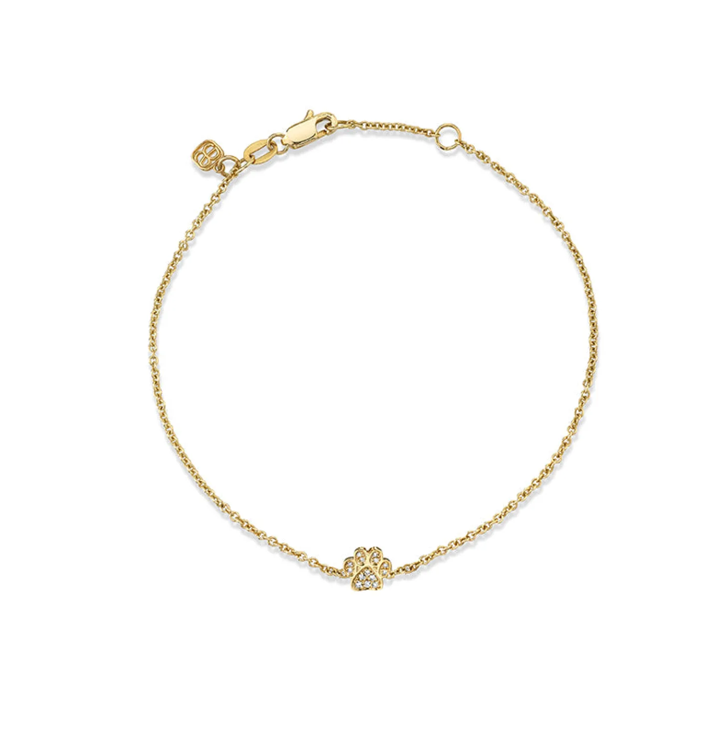 Gold & Diamond Paw Bracelet