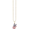 Gold & Diamond Peace Hand Patch Charm