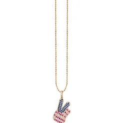 Gold & Diamond Peace Hand Patch Charm