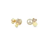 Gold & Diamond Peace, Love & Happiness Stud