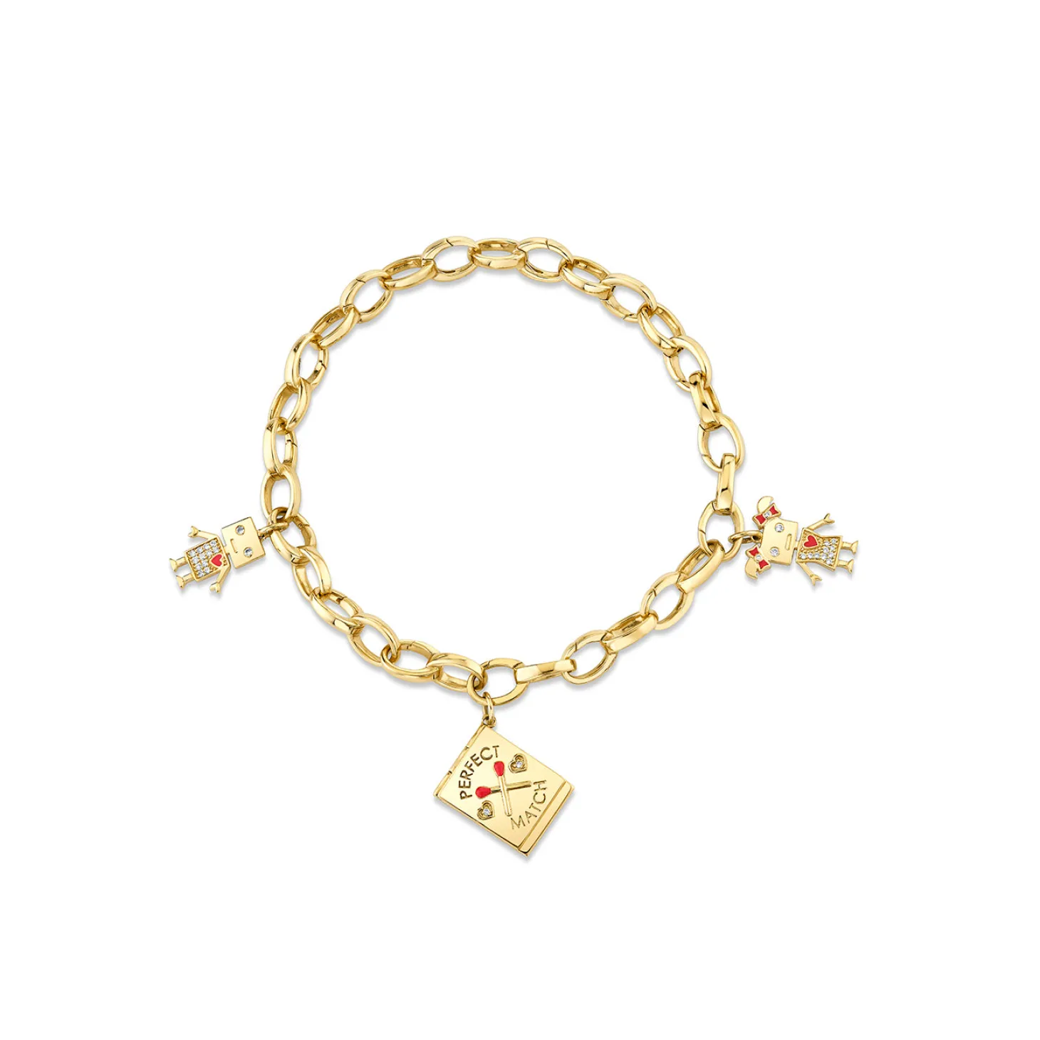 Gold & Diamond Perfect Match Charm Bracelet