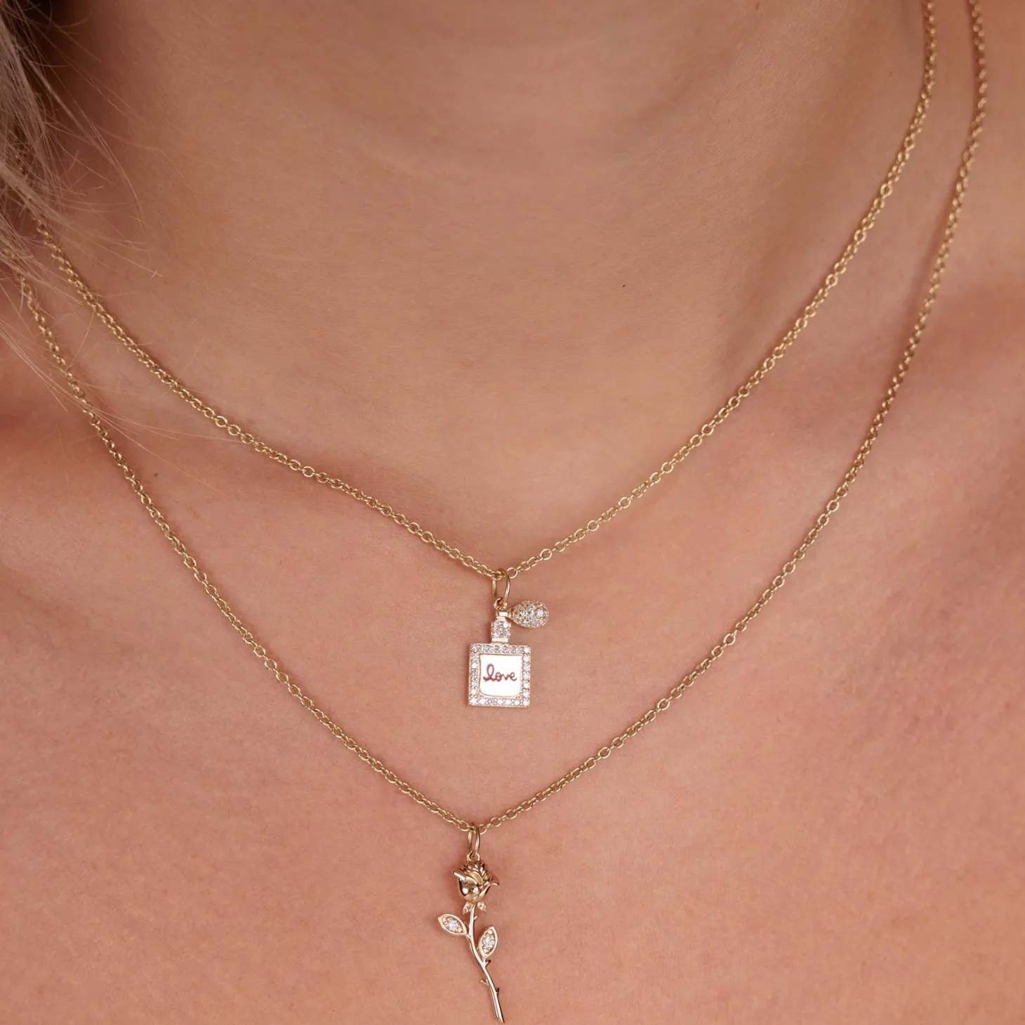 Gold & Diamond Perfume Bottle Charm
