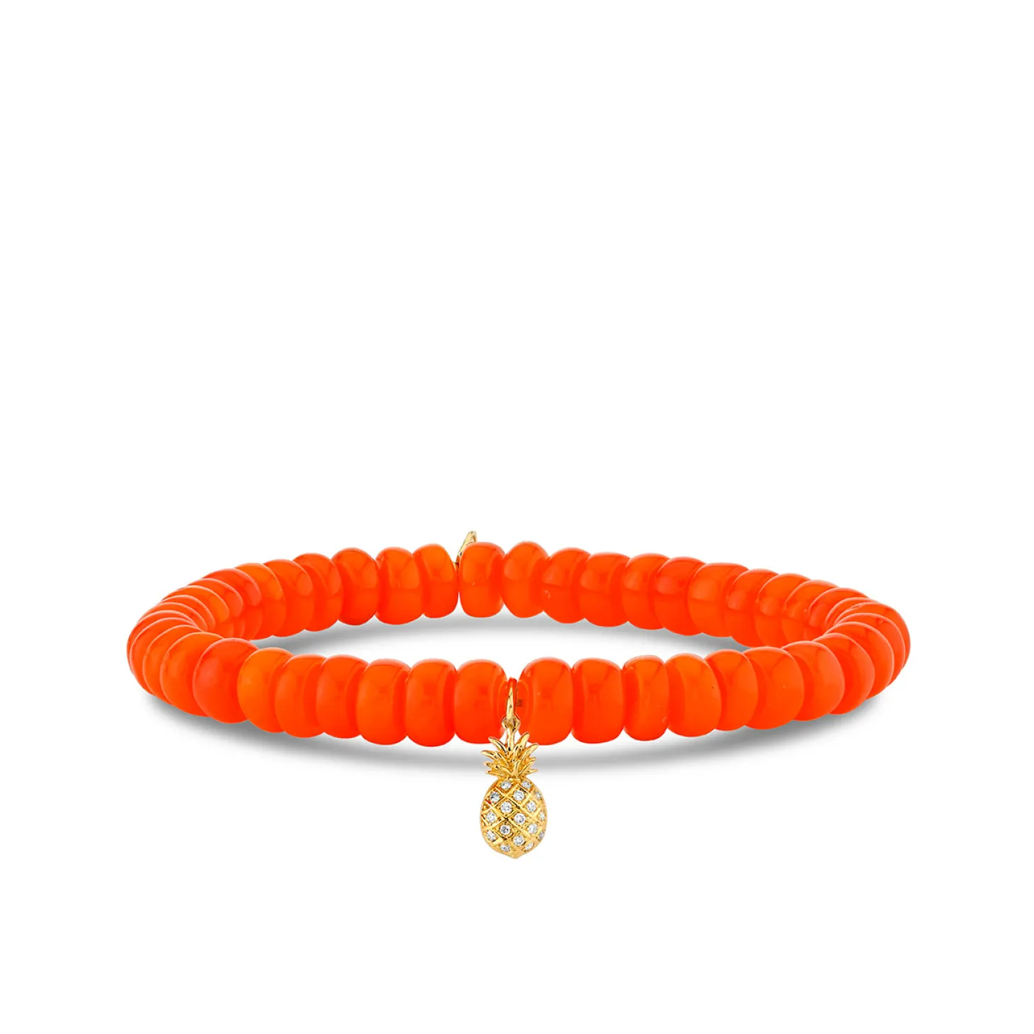 Gold & Diamond Pineapple on Orange Opal