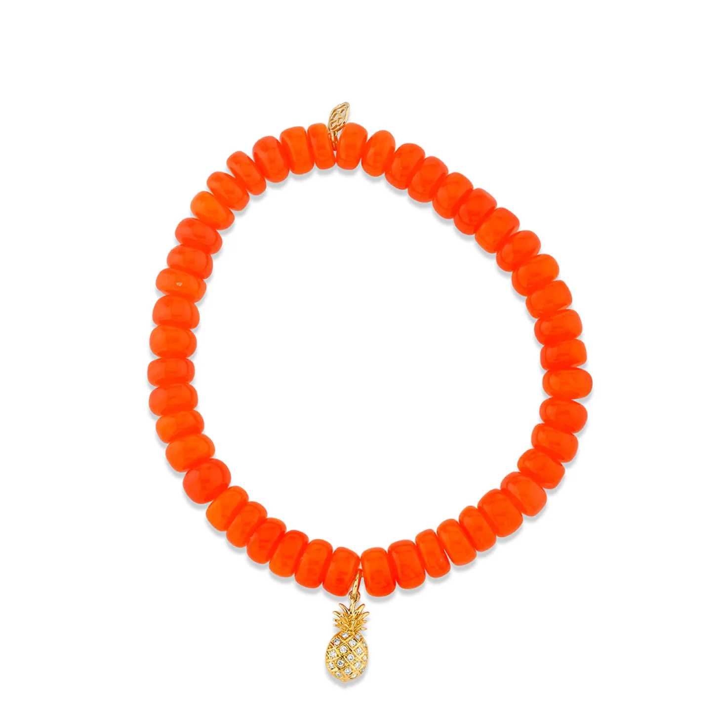 Gold & Diamond Pineapple on Orange Opal
