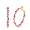 Gold & Diamond Pink Sapphire Extra Large Cocktail Hoops