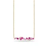 Gold & Diamond Pink Sapphire Cocktail Bar Necklace