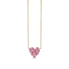 Gold & Diamond Pink Sapphire Small Cocktail Heart Necklace