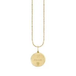 Gold & Diamond Pisces Zodiac Medallion