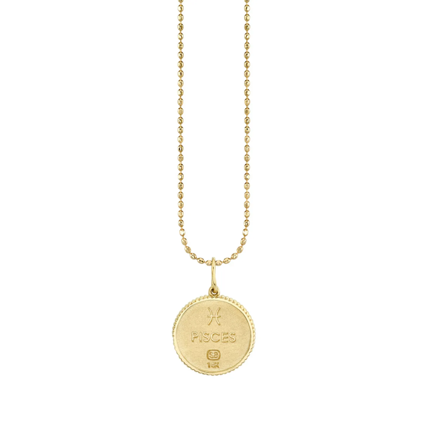 Gold & Diamond Pisces Zodiac Medallion