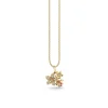 Gold & Diamond Plumeria Ladybug Cluster Charm