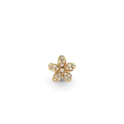 Gold & Diamond Plumeria Stud